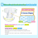 Merries airy soft and absorbent surface contains small and large convex shapes.