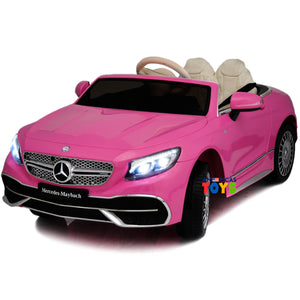 Mercedes Maybach Kids Car to Ride with Touchscreen, Leather Seat - Pink